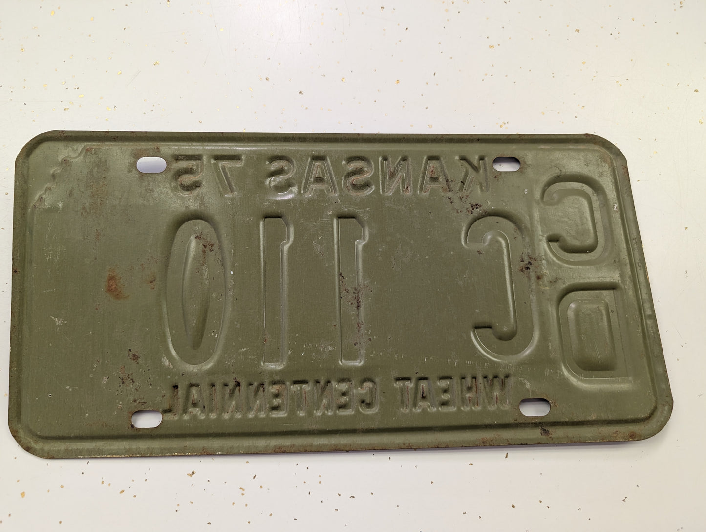 1975 Wheat Centennial Kansas License Plate