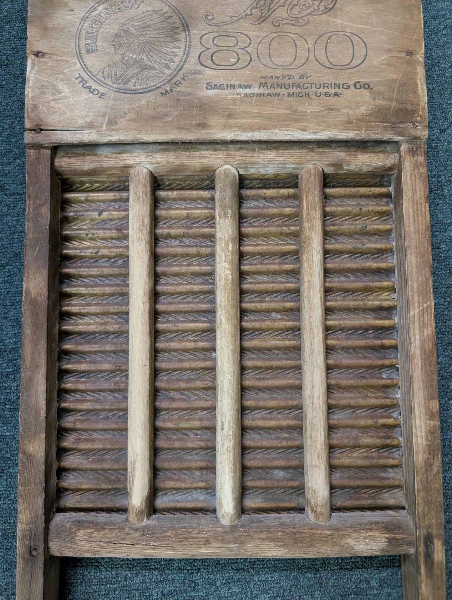 1900s Brass King Washboard #800 by Saginaw Manufacturing