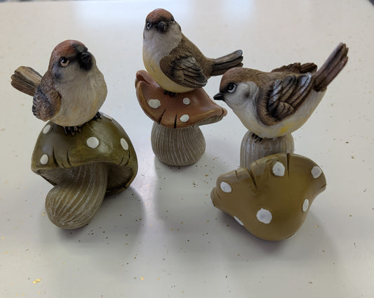 Harvest Mushroom with Bird