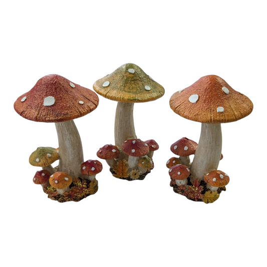 Fall Mushroom Figurines