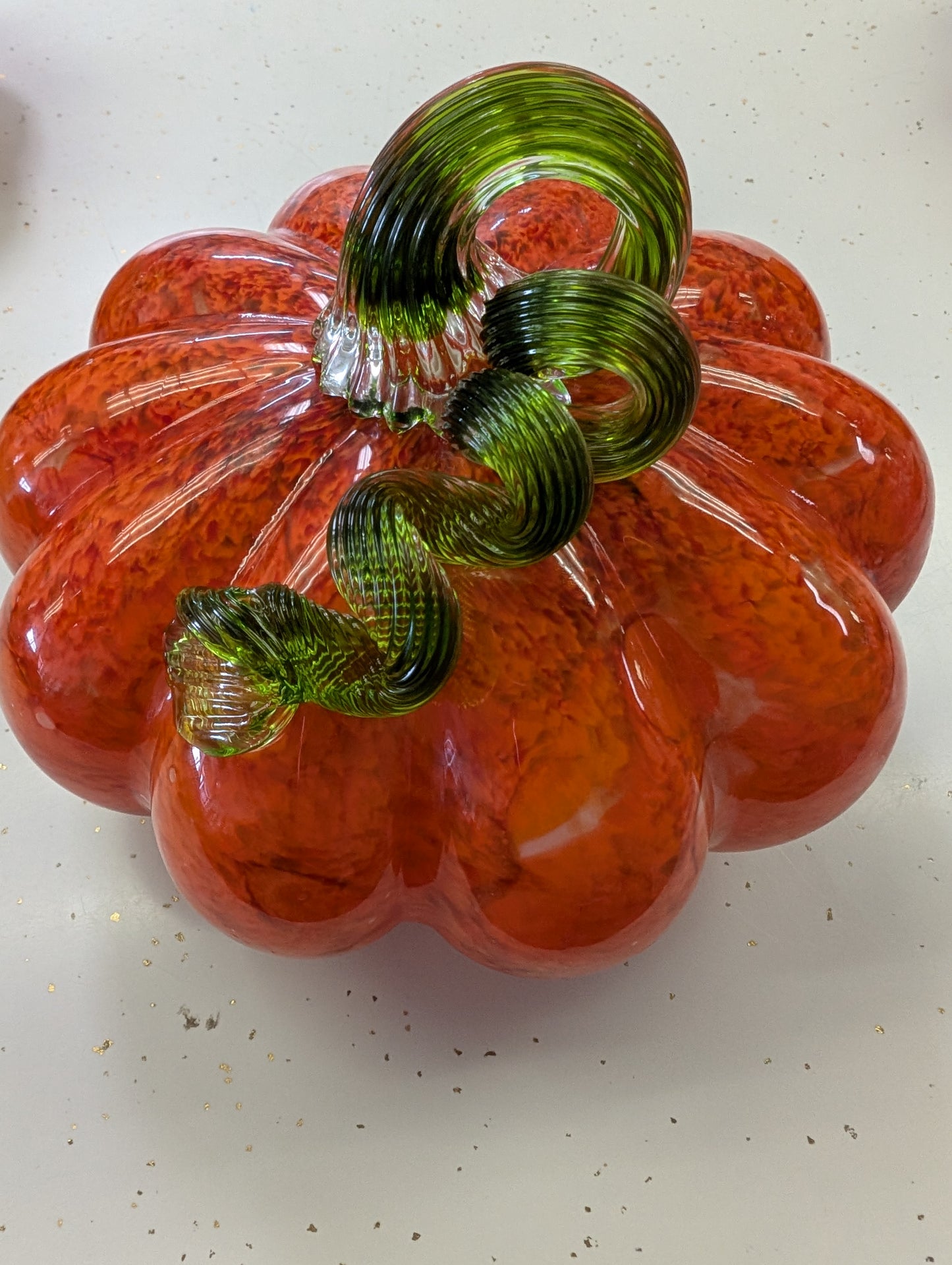 Handblown Glass Pumpkin 6.7" H