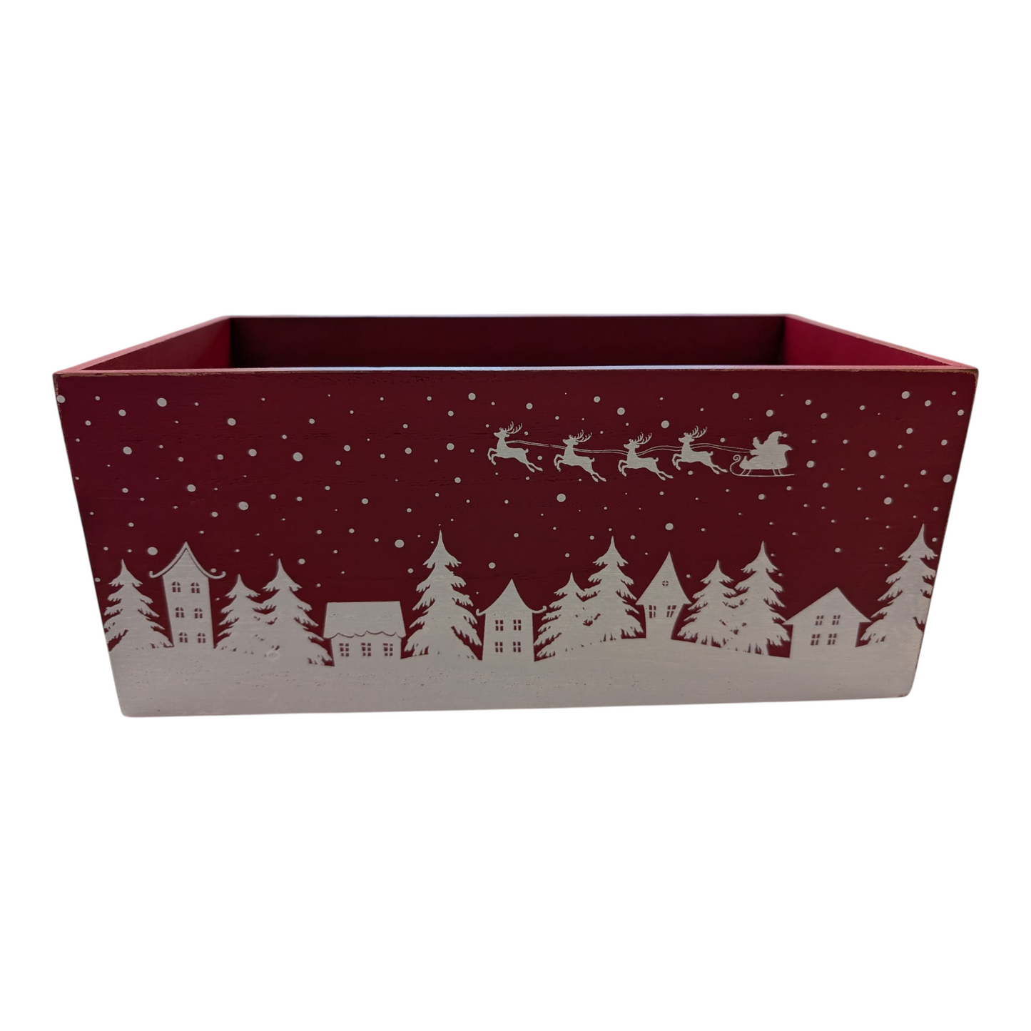 Wood Holiday Nesting Boxes – Santa and Reindeer Making Deliveries
