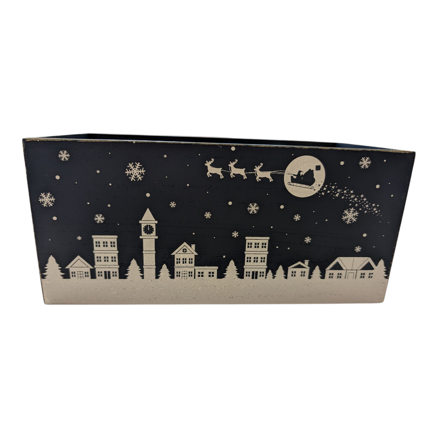 Wood Holiday Nesting Boxes – Santa and Reindeer Making Deliveries