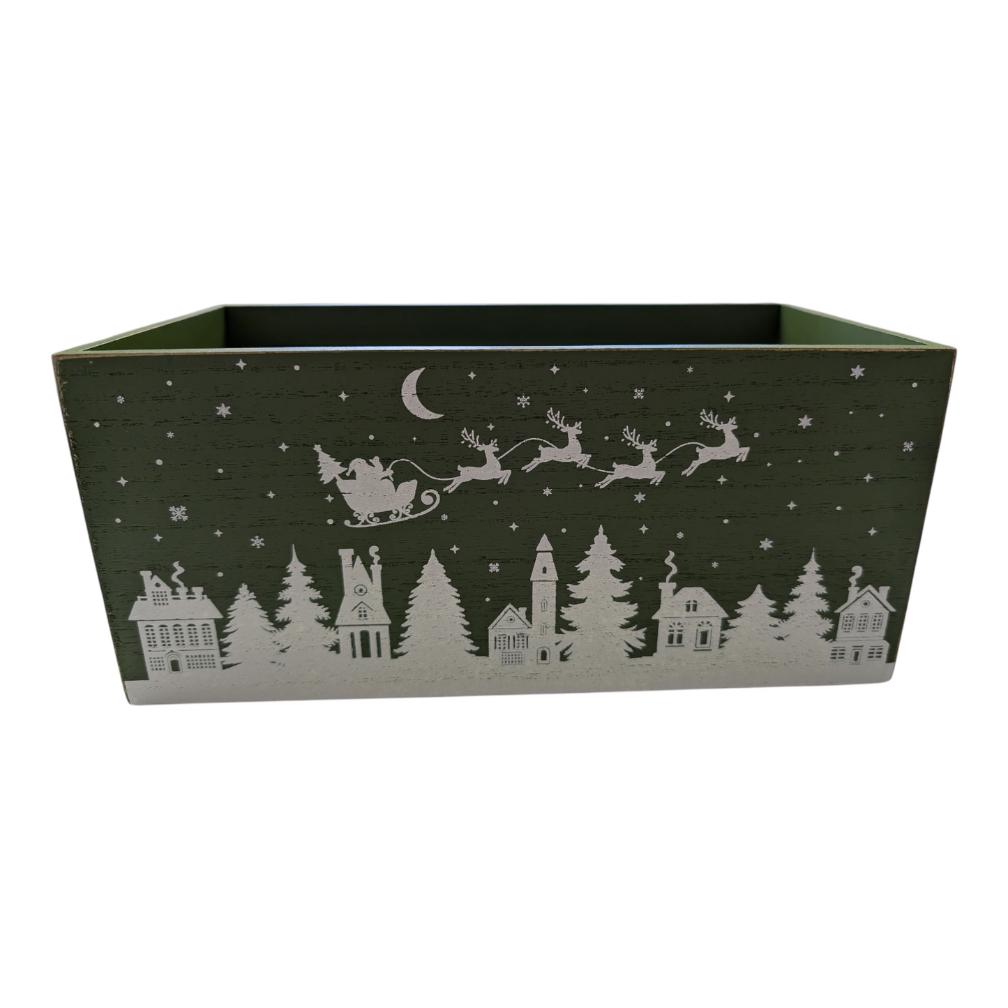 Wood Holiday Nesting Boxes – Santa and Reindeer Making Deliveries