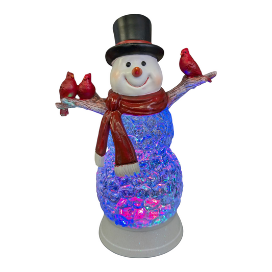 11” Spinning Water Globe Snowmen LED Lighted