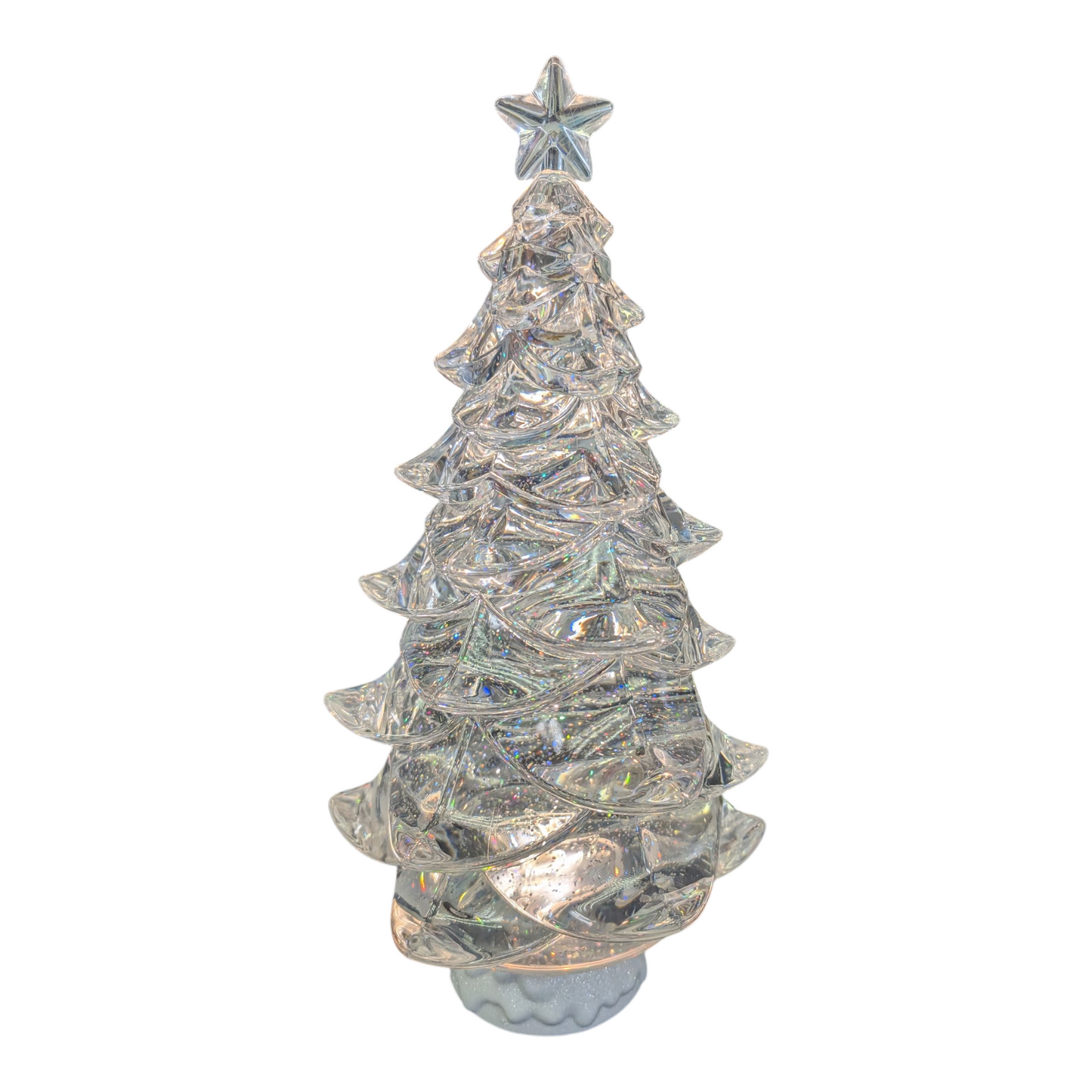 14.75" LED Lighted Spinning Water Globe Tree