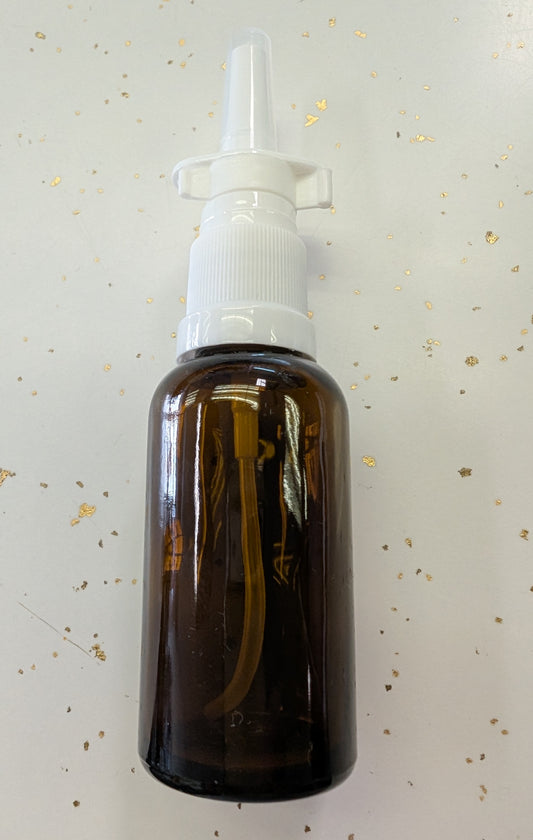 Amber Glass Nasal Spray Bottle – Empty Refillable (1 oz)