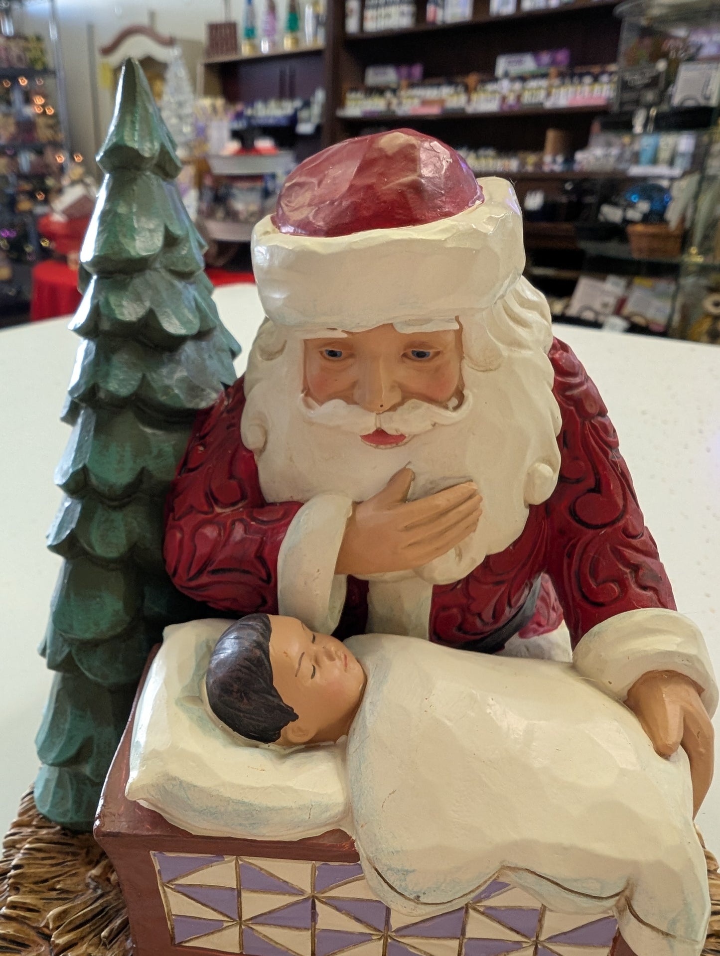 Jim Shore Santa Kneeling over Baby Jesus - "Christmas Miracle"