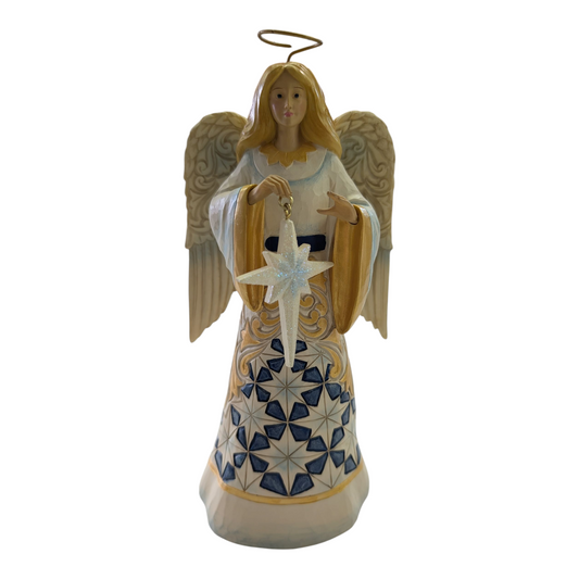 Jim Shore Angel – Blue &  Gold with Christmas Star