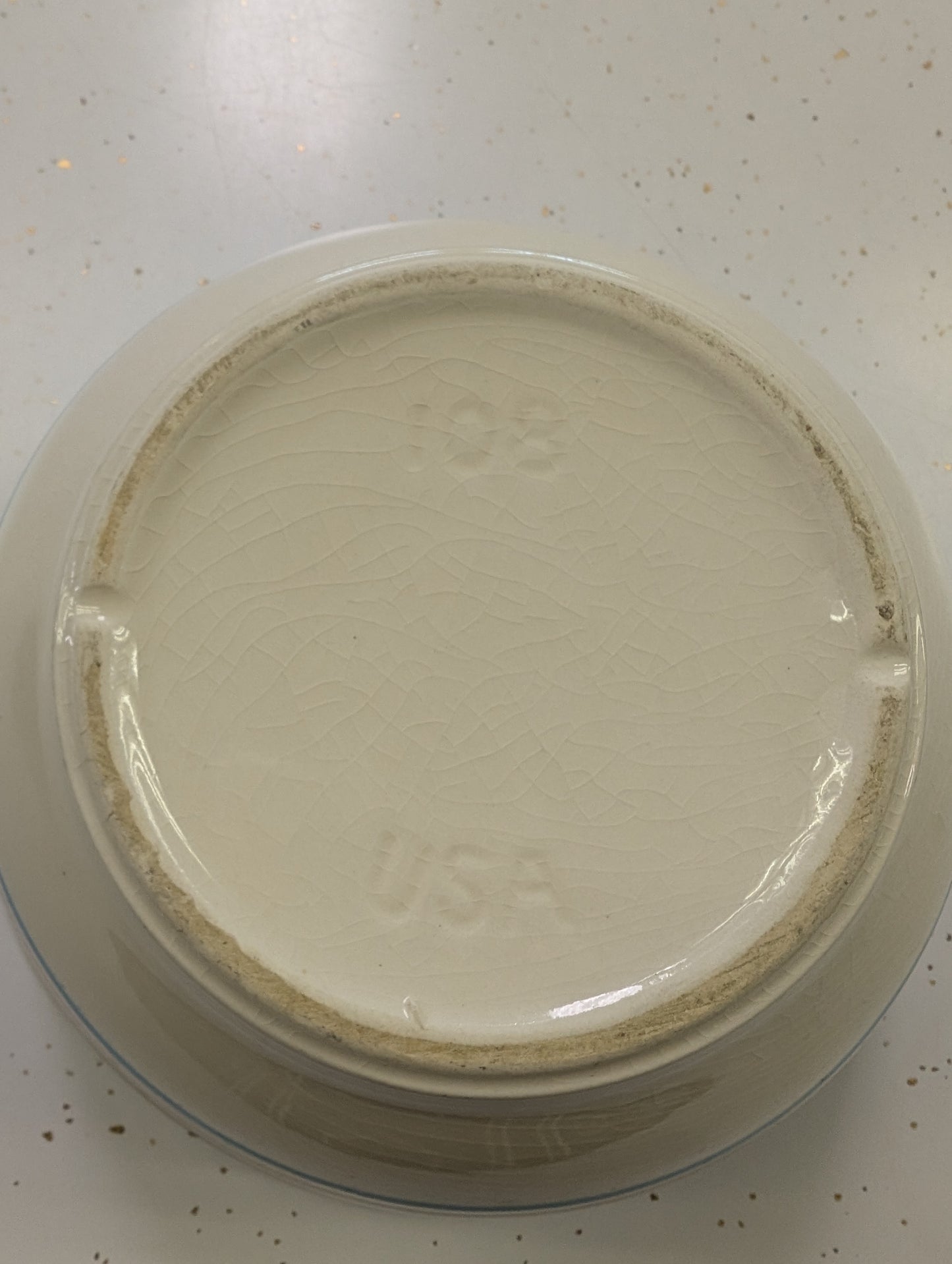 1940s Vintage Nelson McCoy Pottery Blue & Pink Stripe Bowl – USA #108