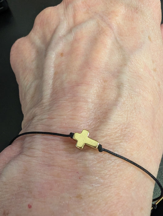 Simple Cross Cord Bracelet – Adjustable by Ganz