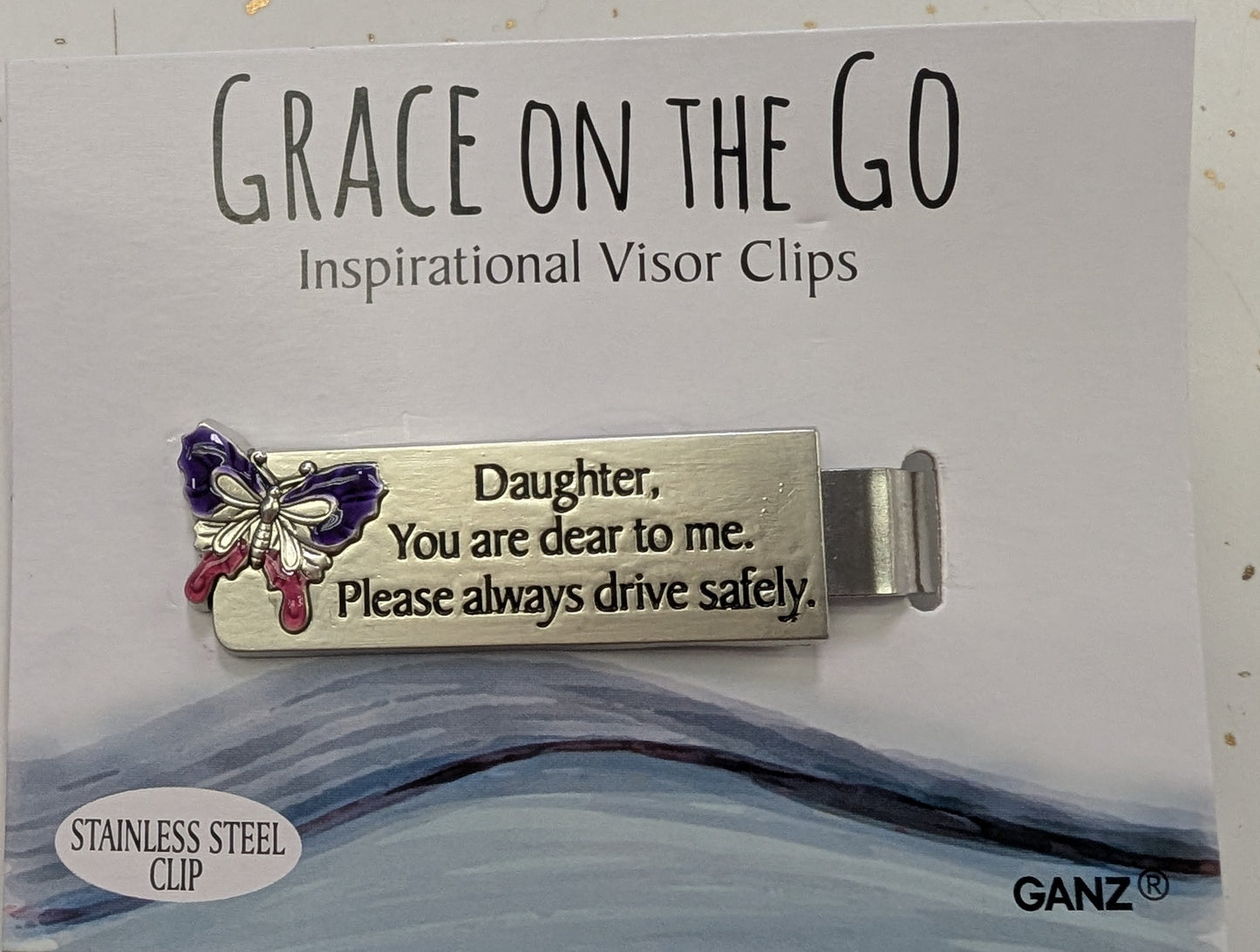 Grace on the Go – Inspirational Stainless Steel Visor Clips