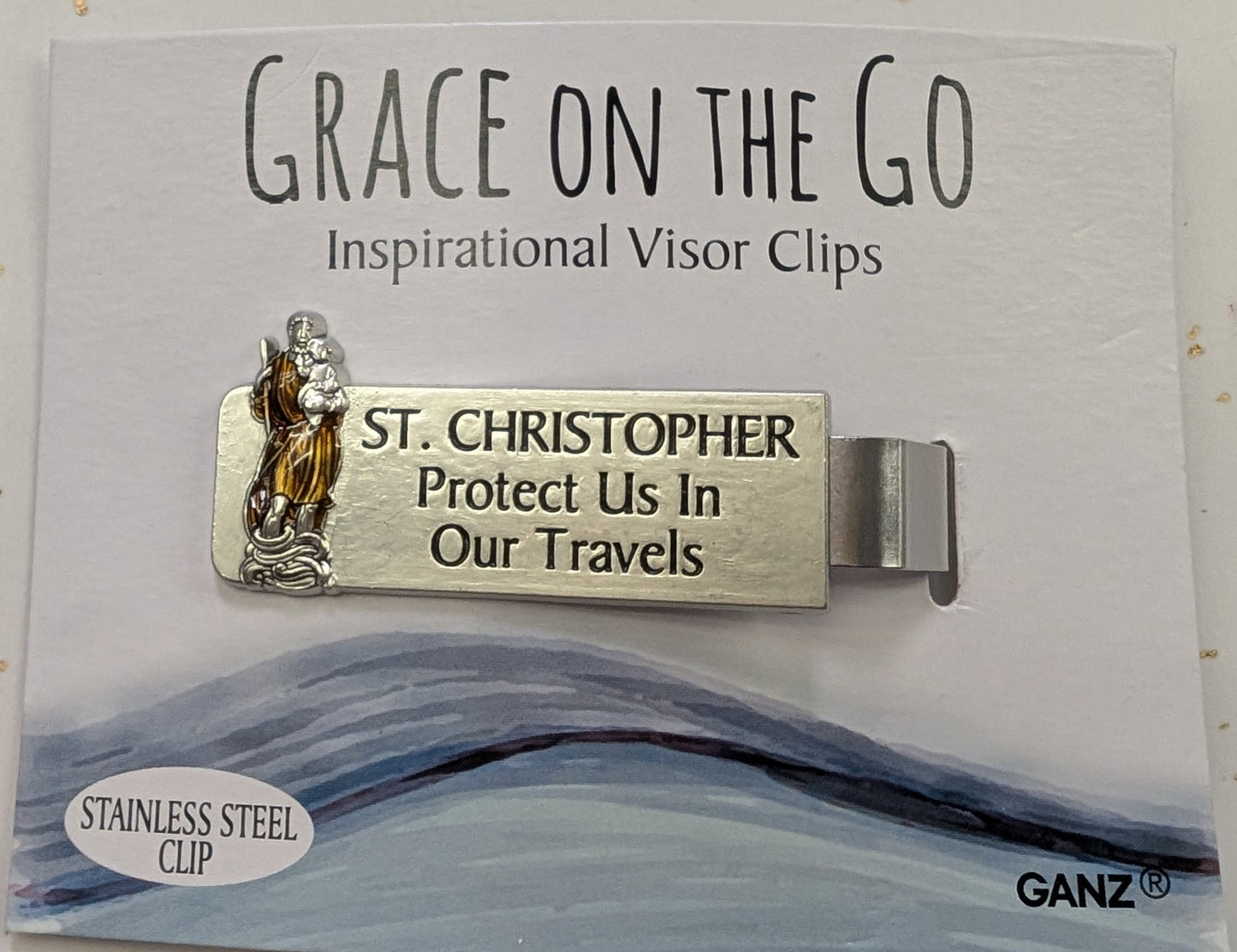 Grace on the Go – Inspirational Stainless Steel Visor Clips