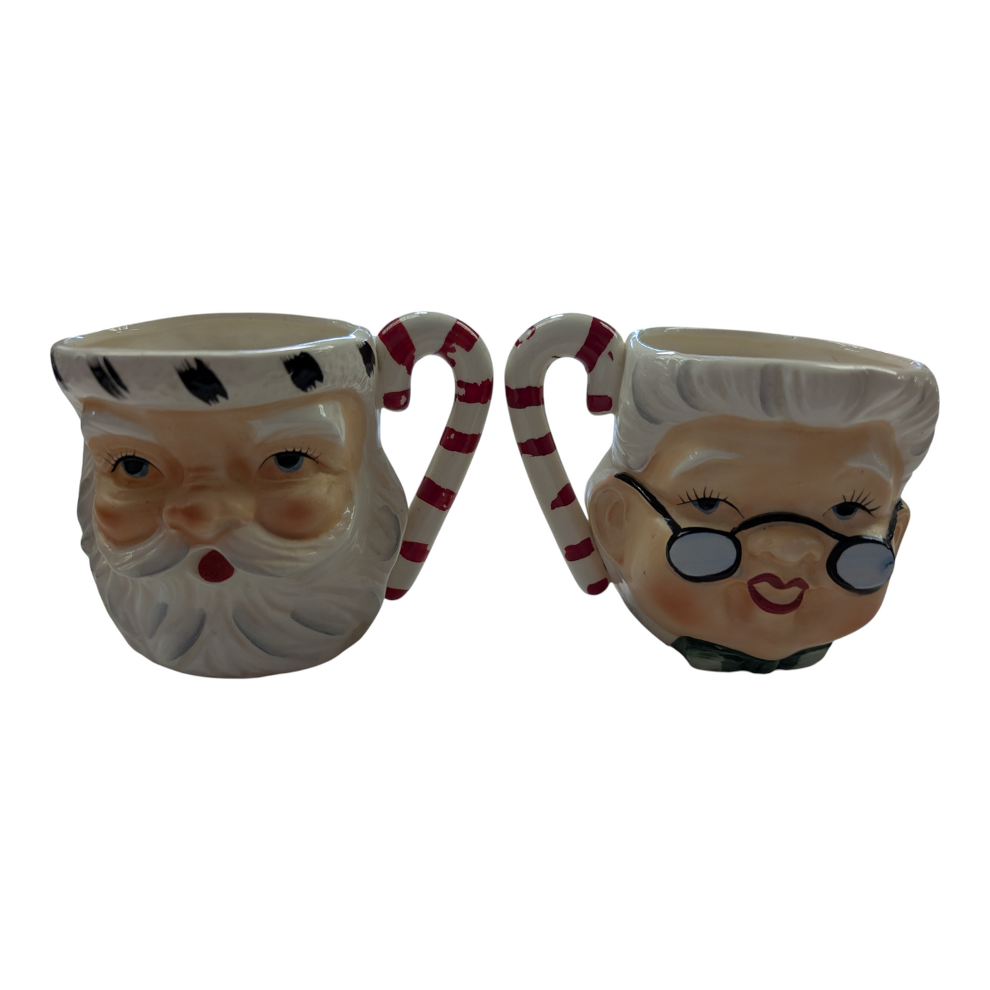 1950s Double-Sided Mrs. Claus and Santa Mug by Lefton