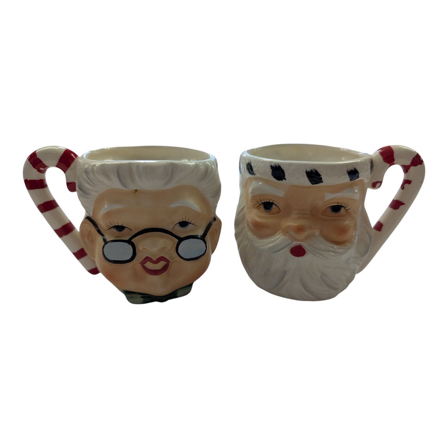 1950s Double-Sided Mrs. Claus and Santa Mug by Lefton