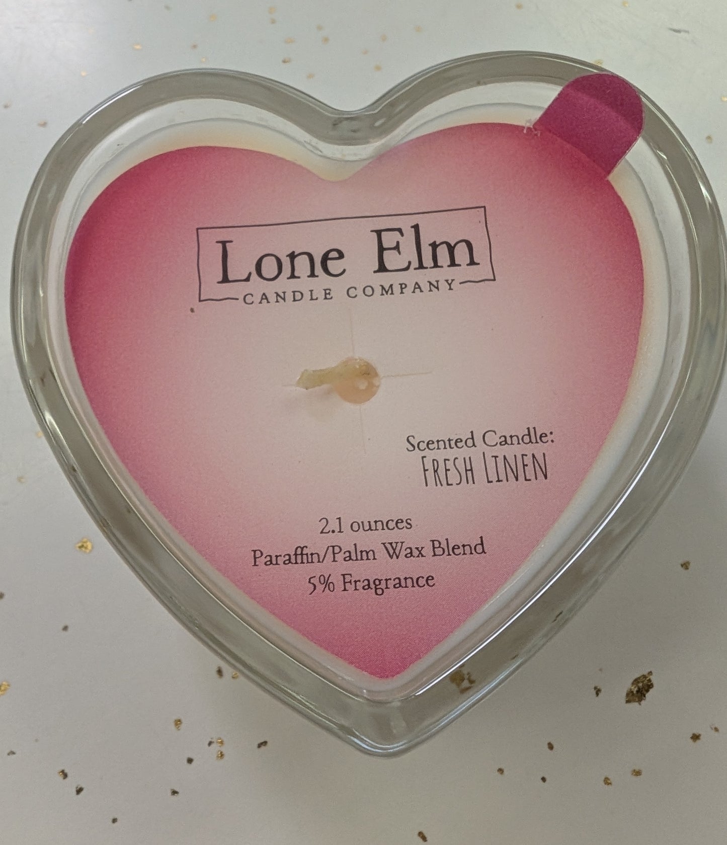Heart Shaped Glass Candle – Fresh Linen (2.1 oz)