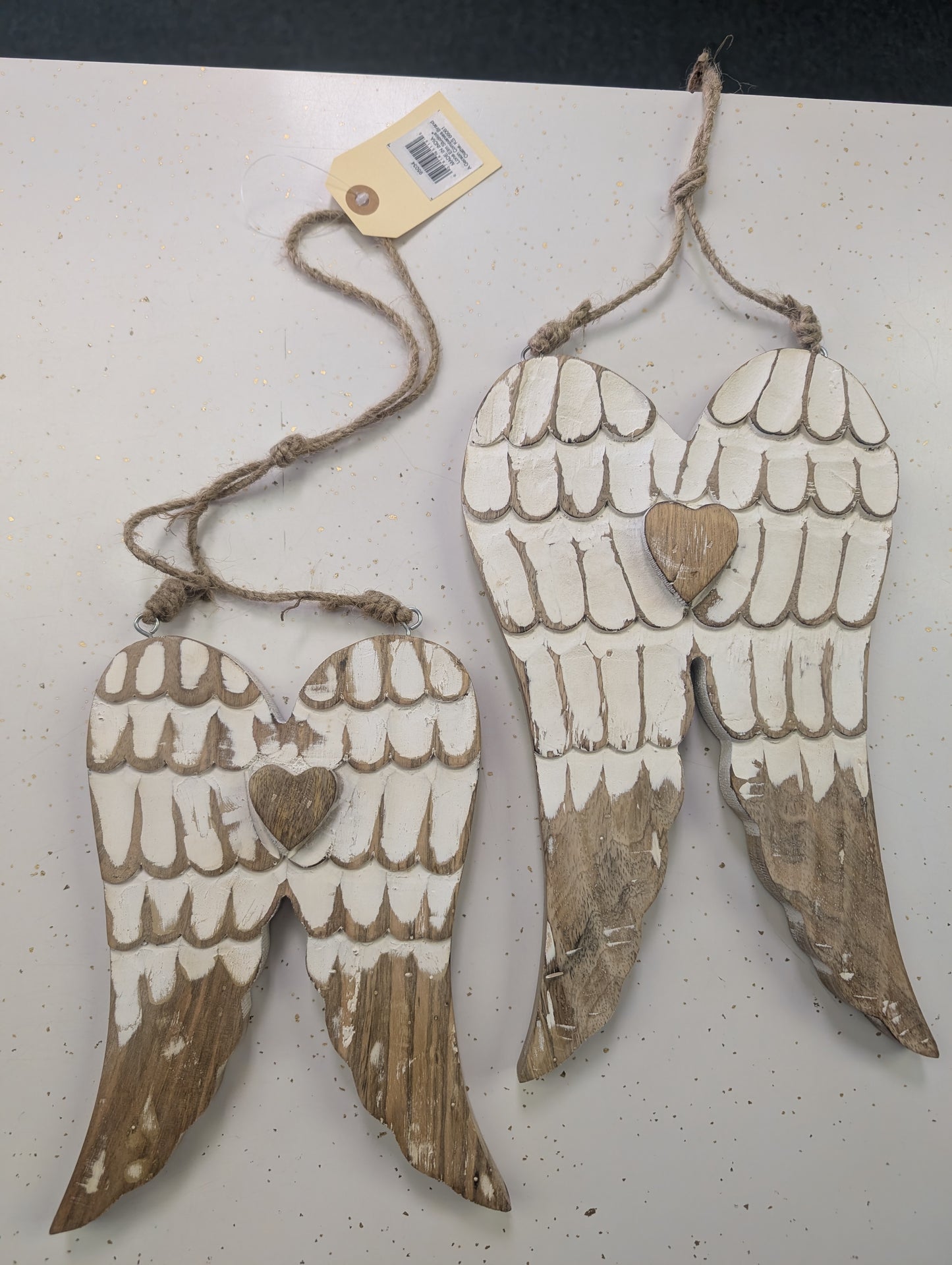 Mango Wood Engraved Angel Wings – Two Sizes