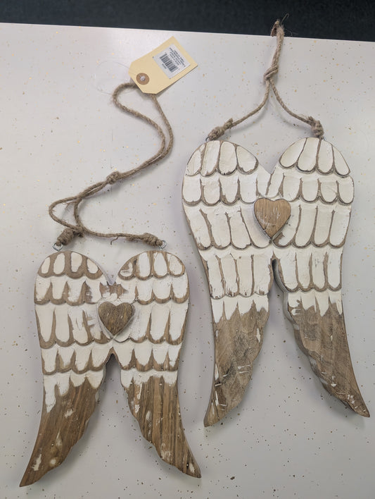 Mango Wood Engraved Angel Wings – Two Sizes