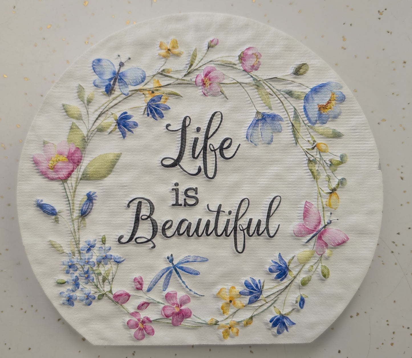 Wood Embossed Spring Inspirational Block – 7.09"