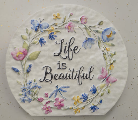 Wood Embossed Spring Inspirational Block – 7.09"