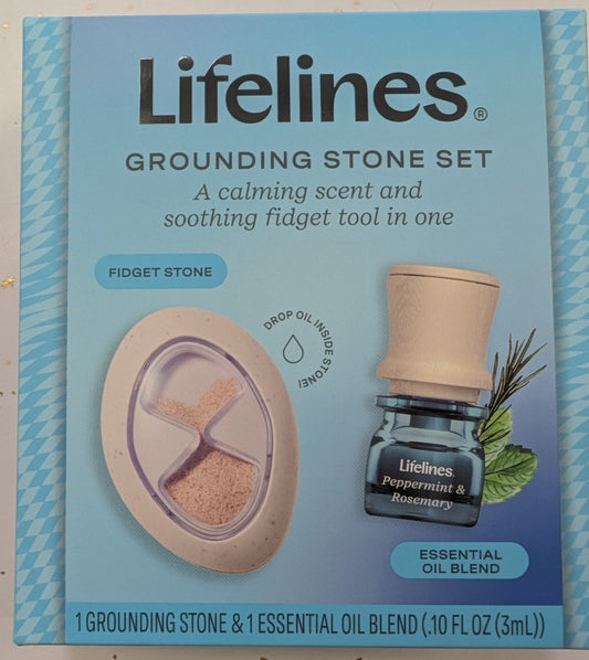 Grounding Stone & Essential Oil Set – Peppermint & Rosemary  by Lifelines