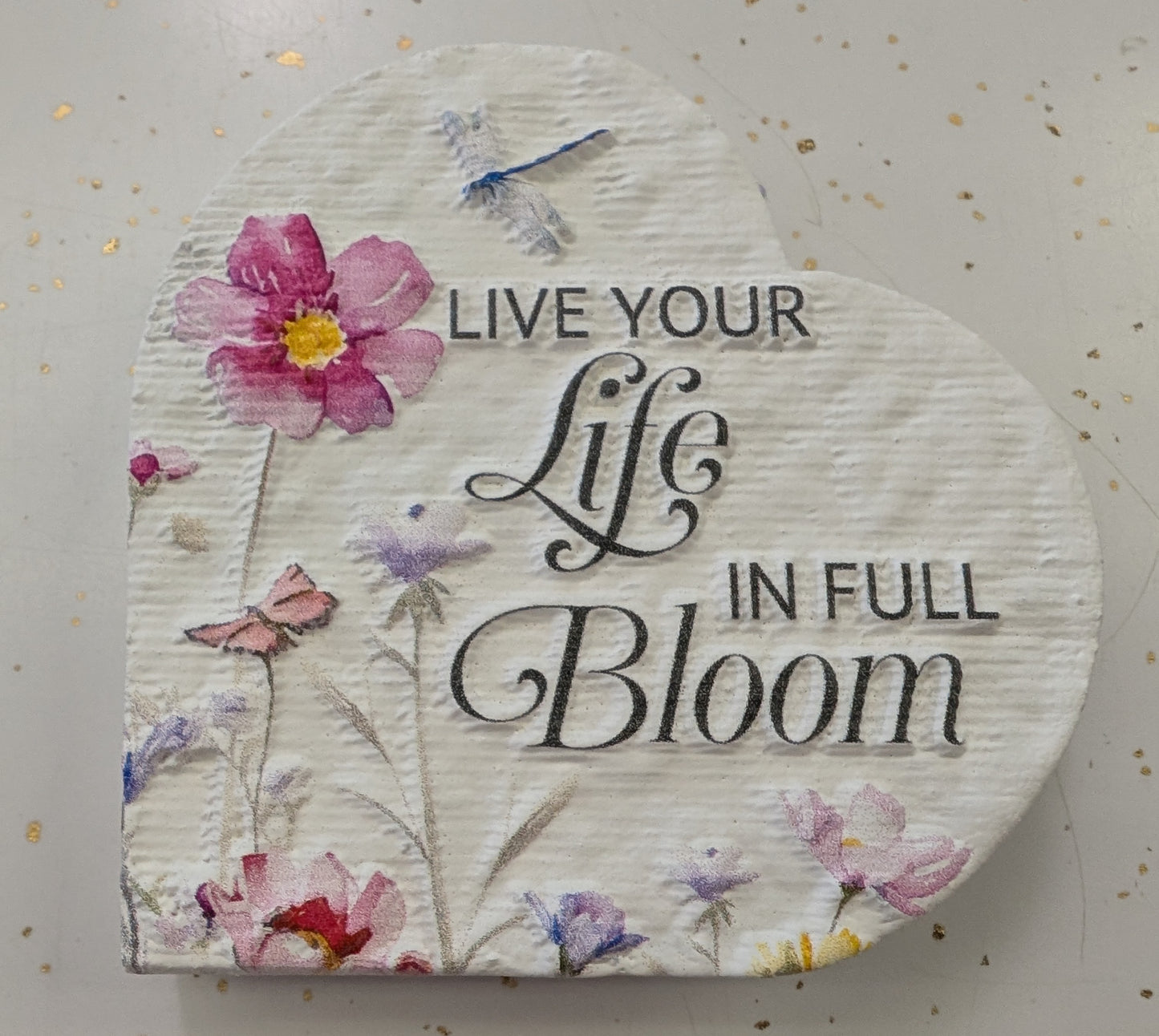 Embossed Inspirational Heart Block — 3.94"