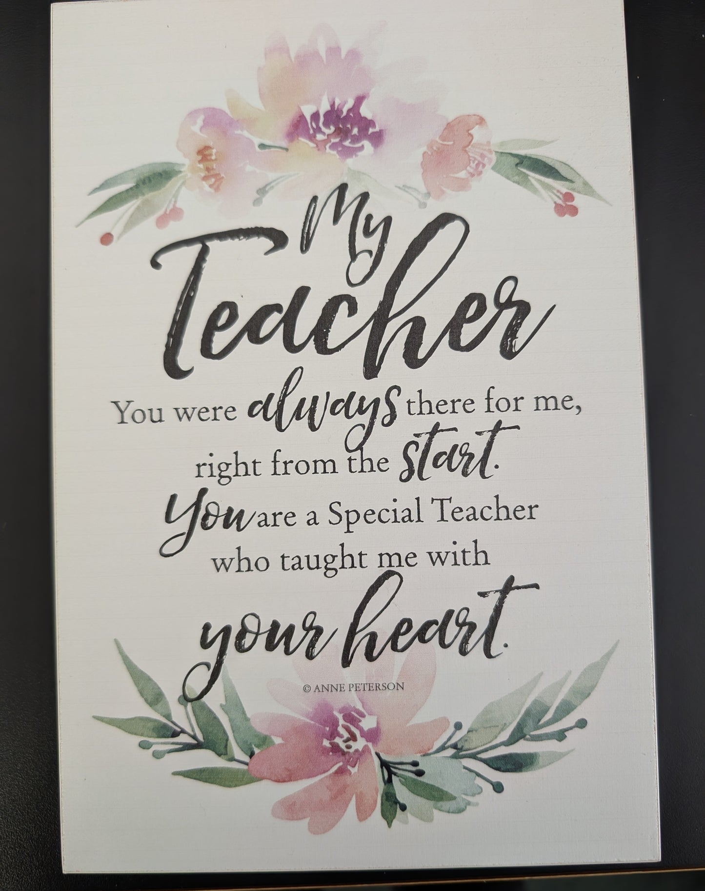 My Teacher Wood Plaque 6" x 9"