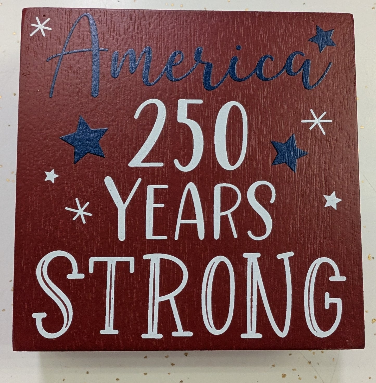 America 250 Wood Block Sign