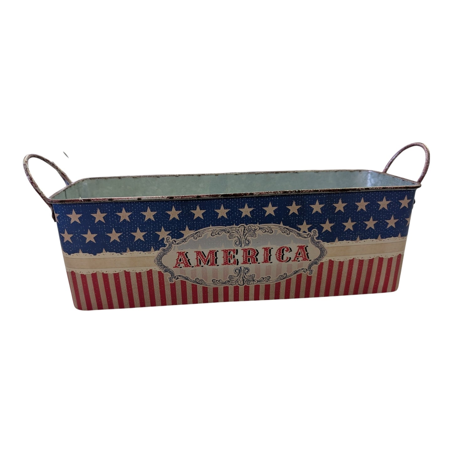 Americana Metal Decorative Bucket