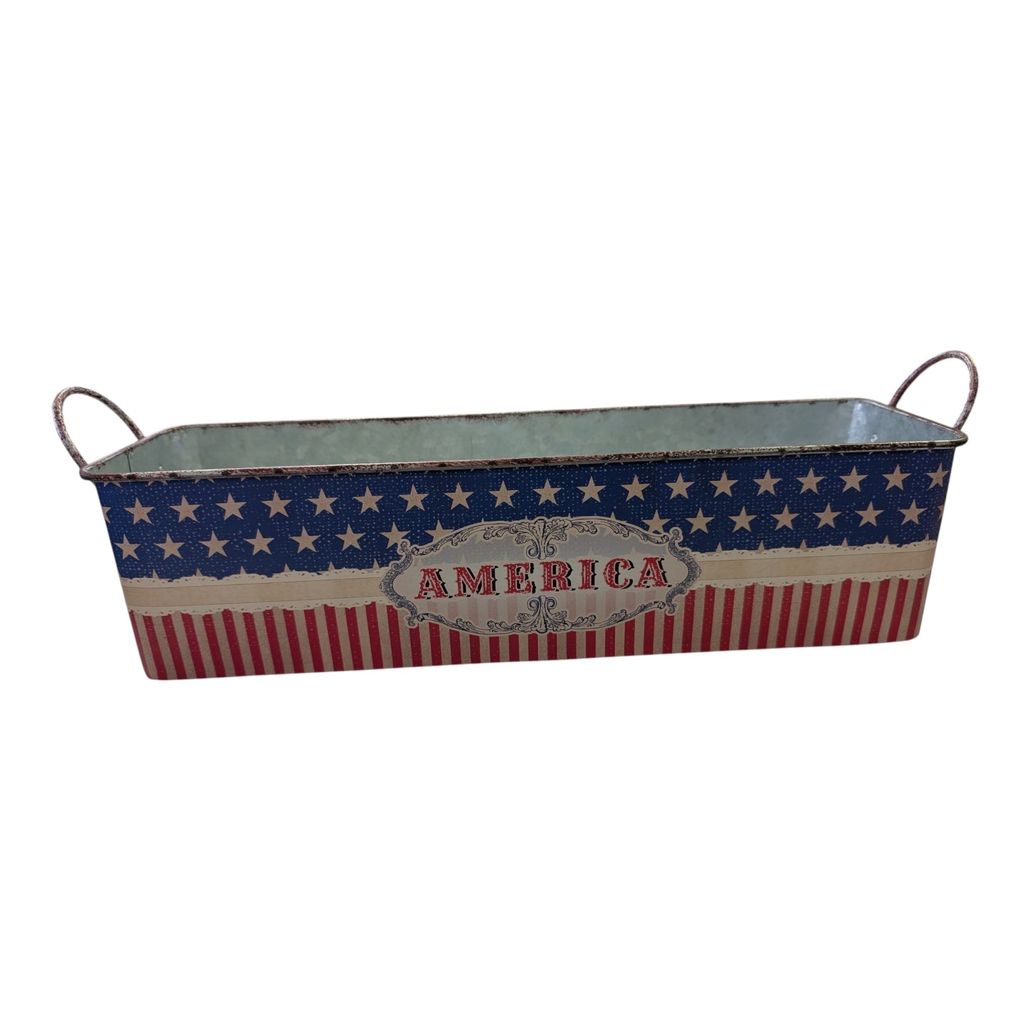 Americana Metal Decorative Bucket