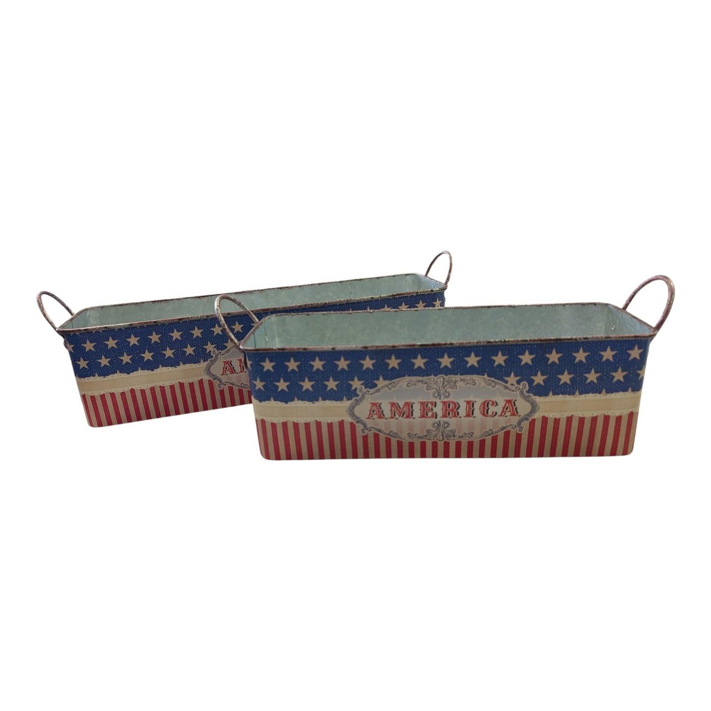 Americana Metal Decorative Bucket