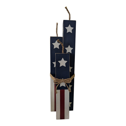 Wooden Americana Firecracker Decor | 30"H  - In STORE or PICK-UP ONLY!