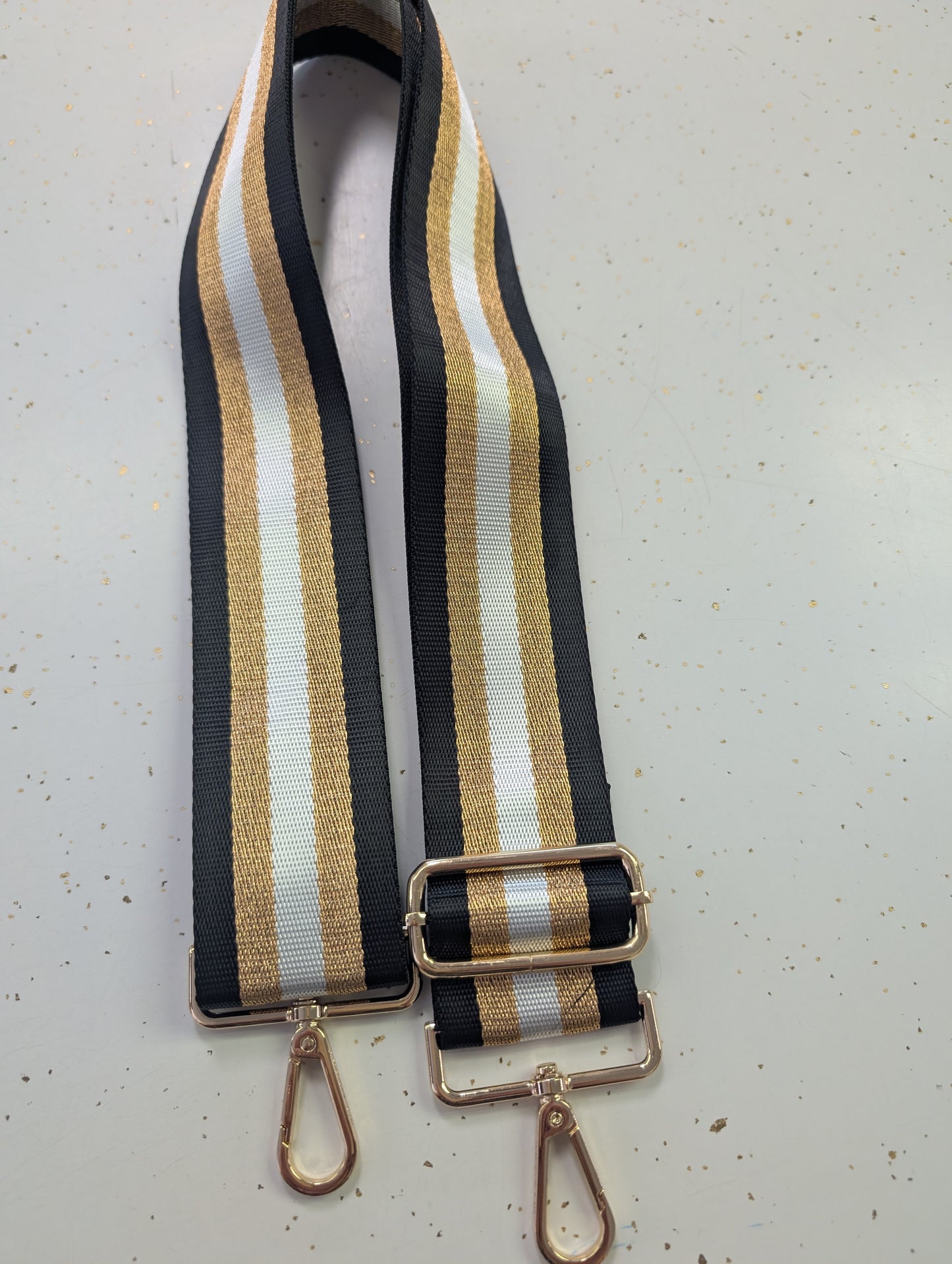 Kedzie® Embroidered Bag Strap – Black 24 Carat