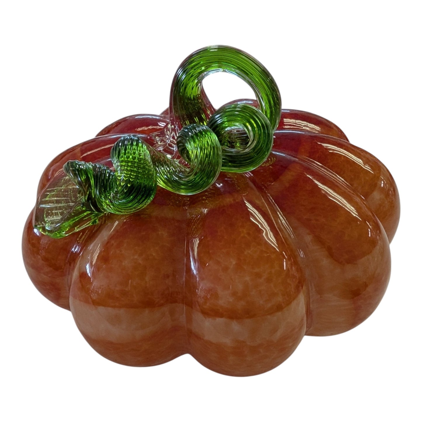 Handblown Glass Pumpkin 6.7" H