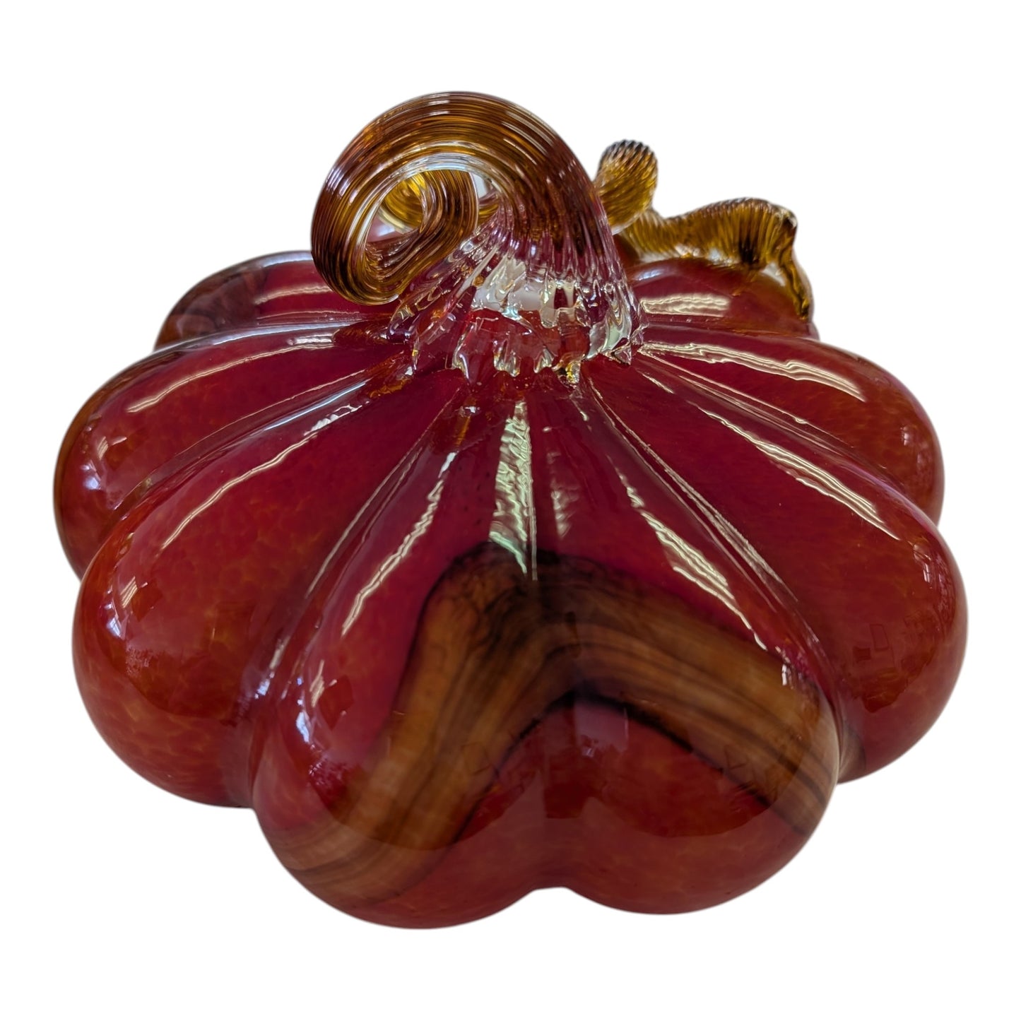Handblown Glass Pumpkin 6.7" H