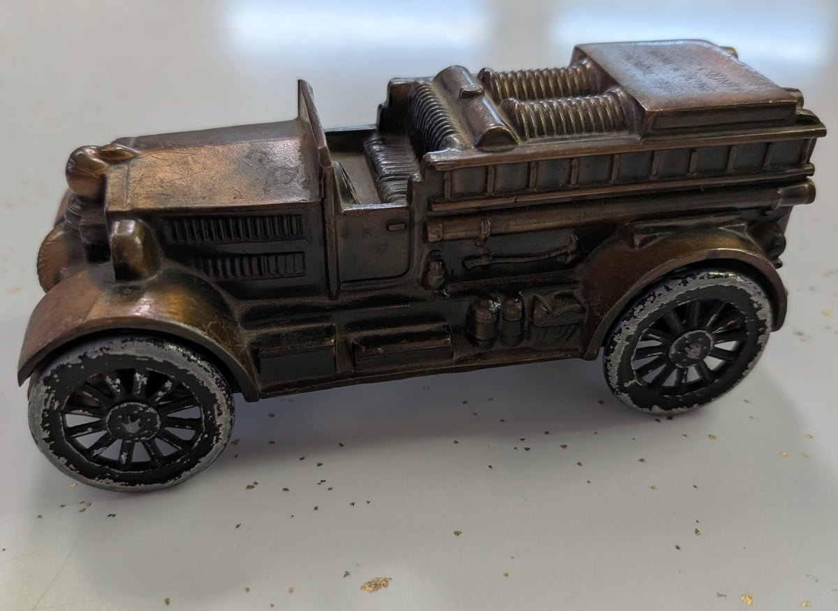 Cloud County Bank & Trust - Banthricon Copper 1924 Ahrens Fox Coin Bank Vintage Advertising