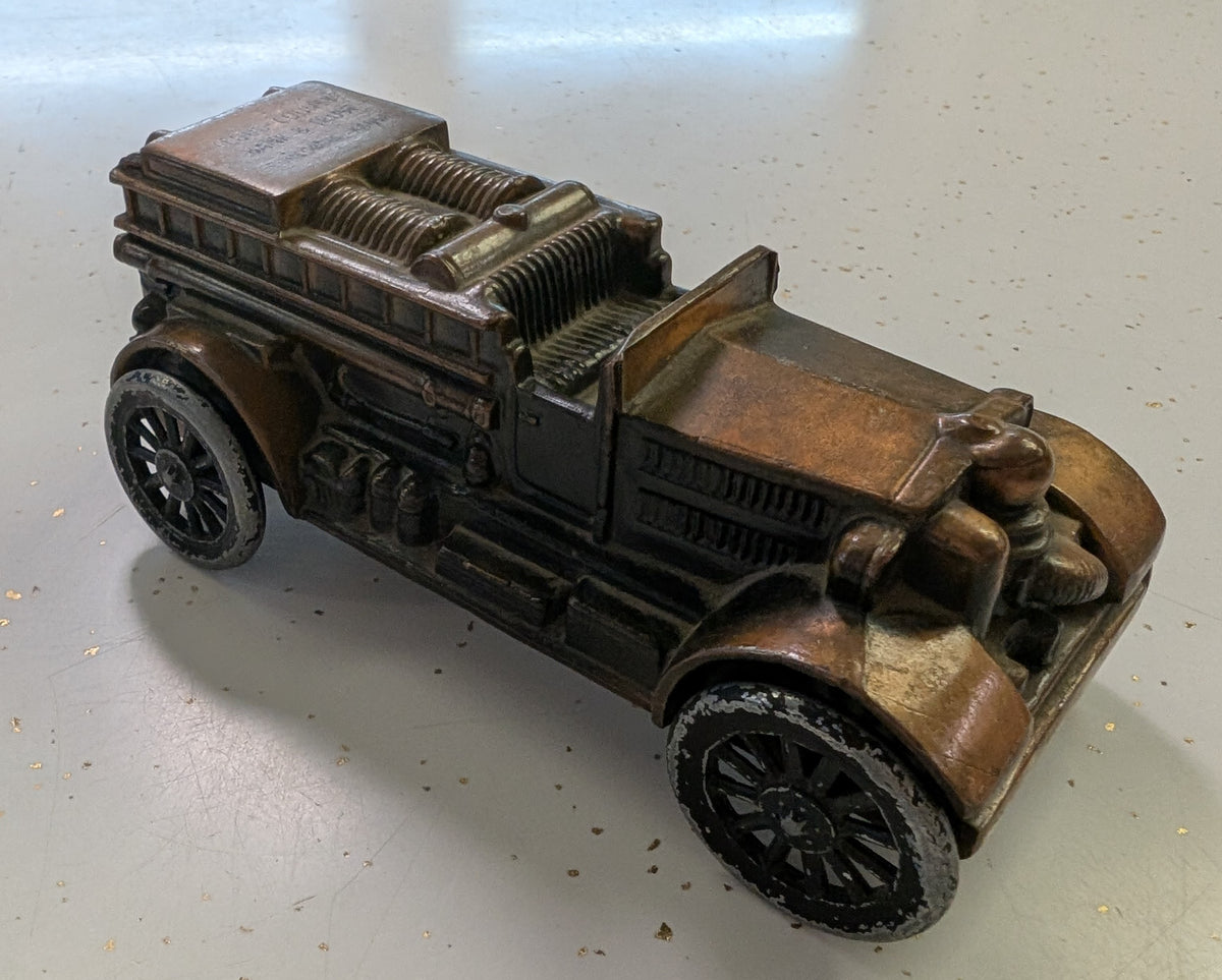 Cloud County Bank & Trust - Banthricon Copper 1924 Ahrens Fox Coin Bank Vintage Advertising