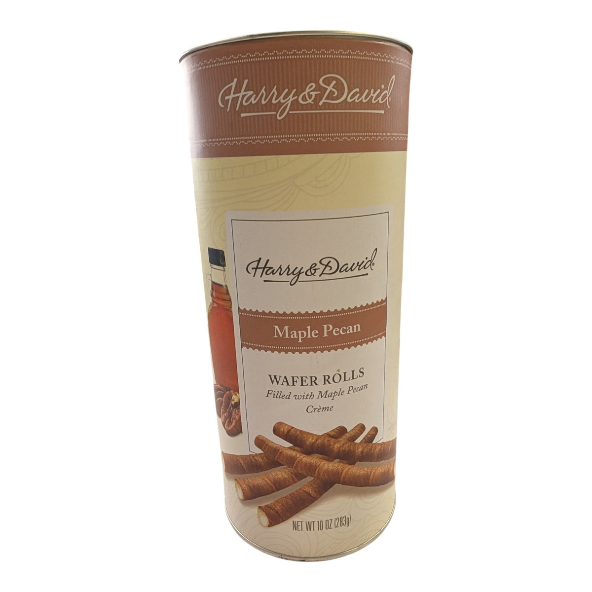 Harry & David Maple Pecan Wafer Rolls – 10 oz Tin