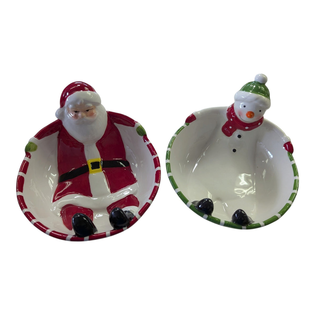 6.5" Ceramic Christmas Character Bowls – Santa or Snowman