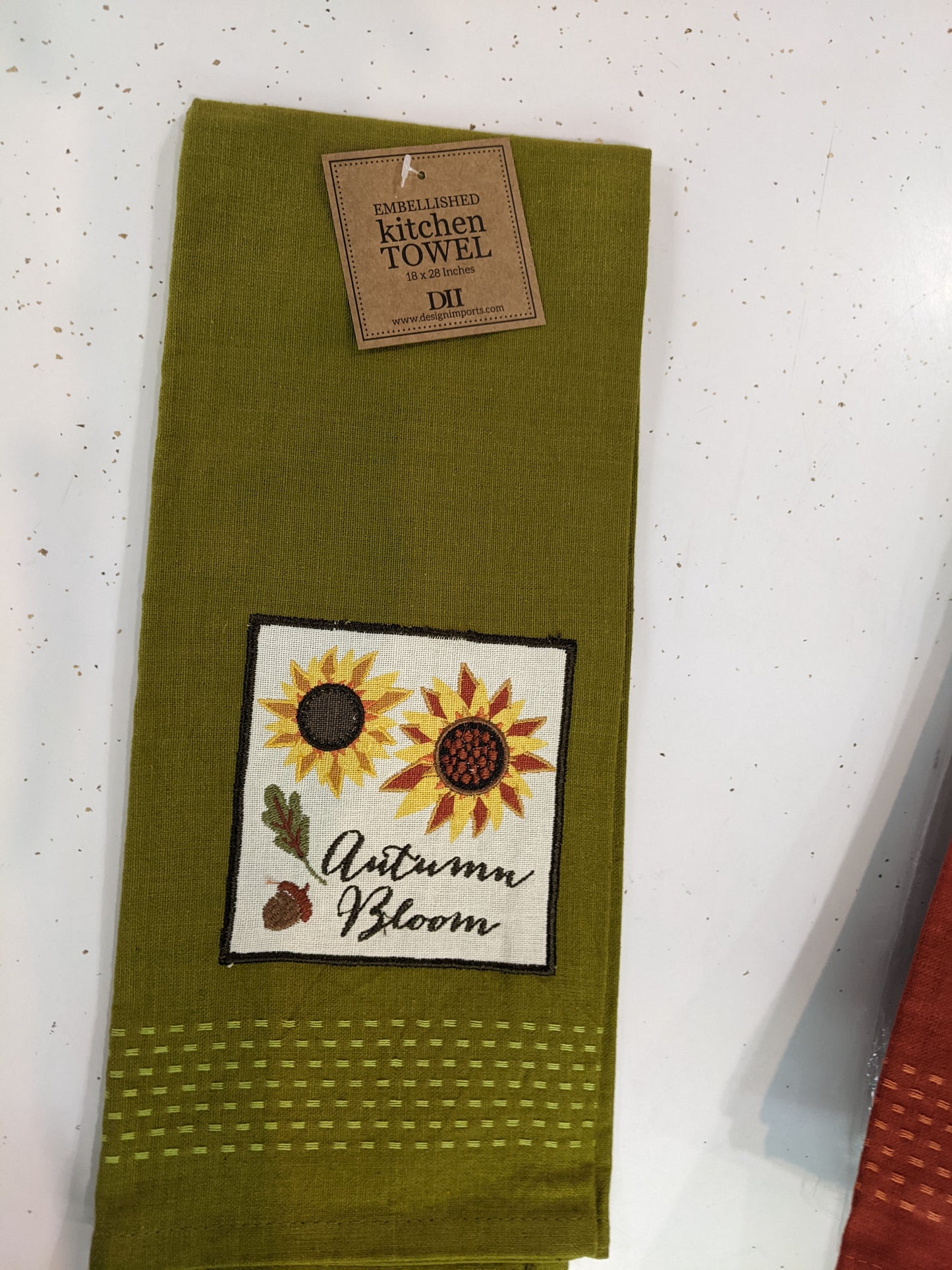 Rustic Sunflower Embellished Dishtowels