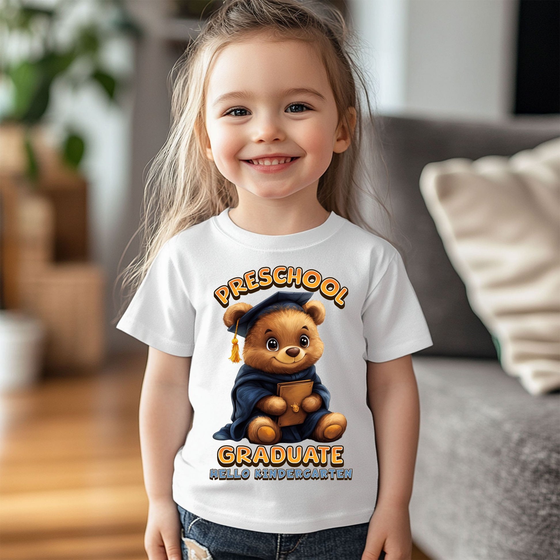 Preschool Graduation Tee, Cute Kids Cotton Shirt, Toddler Celebration Top, Preschooler Gift, Kids Graduation Outfit White XS