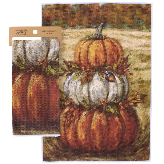 Pumpkin Stack Microfiber Kitchen Towel
