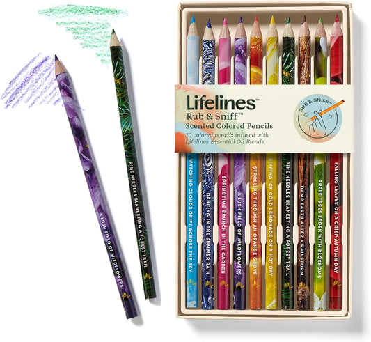 Lifelines Rub & Sniff Scented Colored Pencils – Classic Palette (10-Pack)