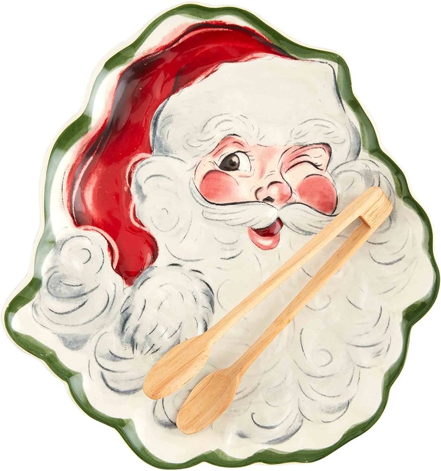 Santa Shaped Cookie Plate