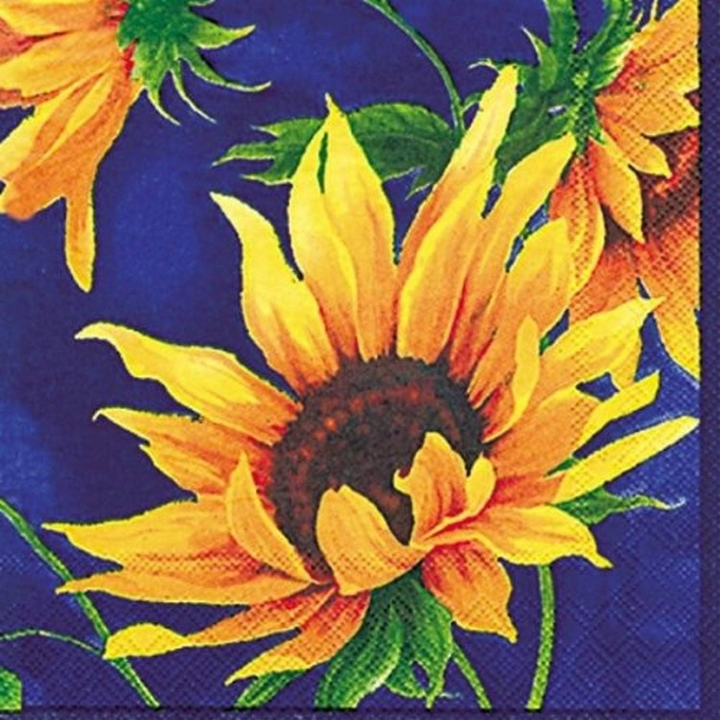Sunflower Beverage Napkins - Sunshine Blue