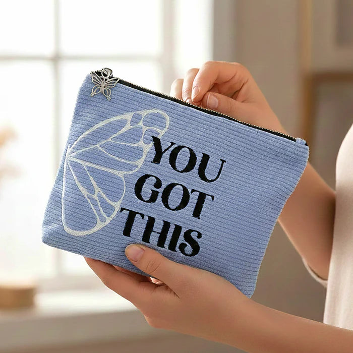 You Got This Standing Strong Corduroy Zipper Pouch