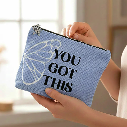You Got This Standing Strong Corduroy Zipper Pouch