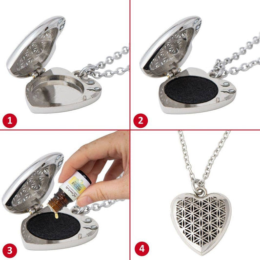 Heart of Chrome Necklace Diffuser with 4 essential oils