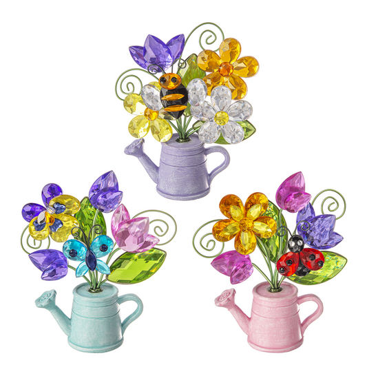 Crystal Expressions Watering Can with Flowers