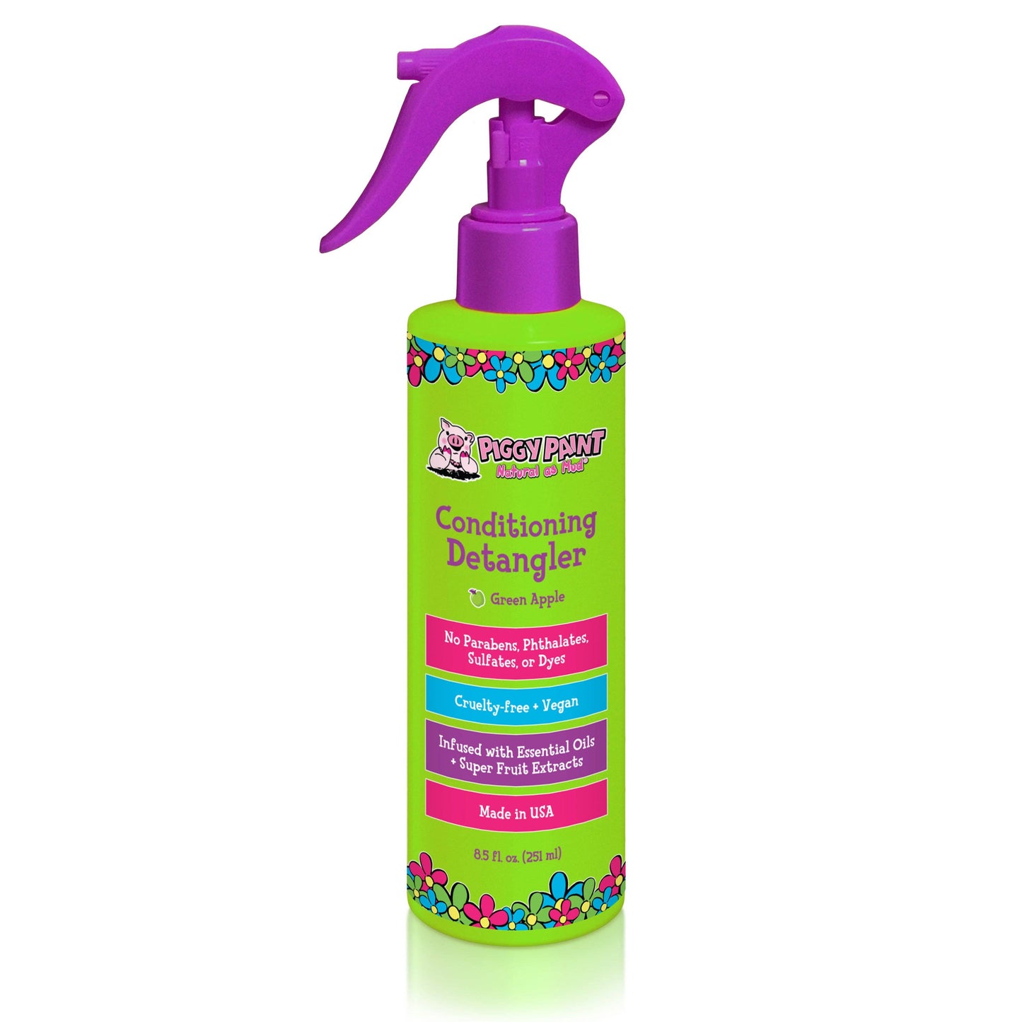 Green Apple Conditioning Detangler Non-Toxic Hair Care by Piggy Paint